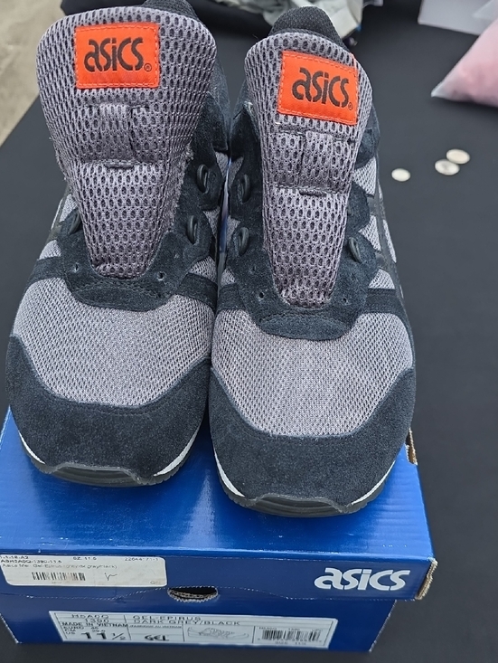 Asics Other - ASICS Mens Gray and Orange Mesh Suede Sneakers